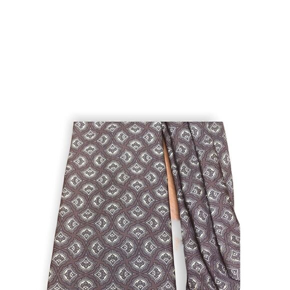 Oscar de la Renta Couture 100% silk tie brown tan pattern - Picture 2 of 8